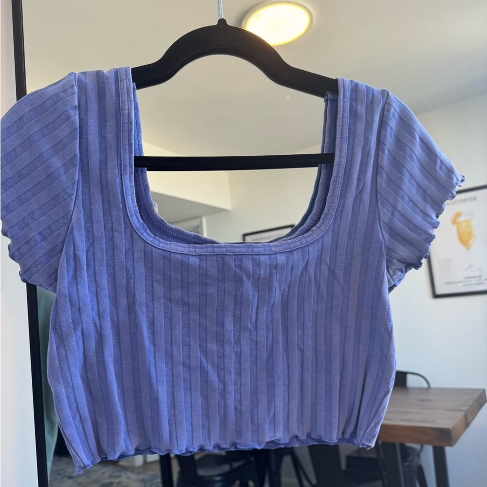 American Eagle Striped Blue Women's Top